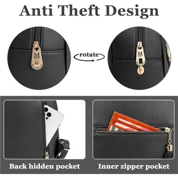 Small Backpack Purse for Women Anti Theft Backpack with Secured Zipper & Tassel main image 6